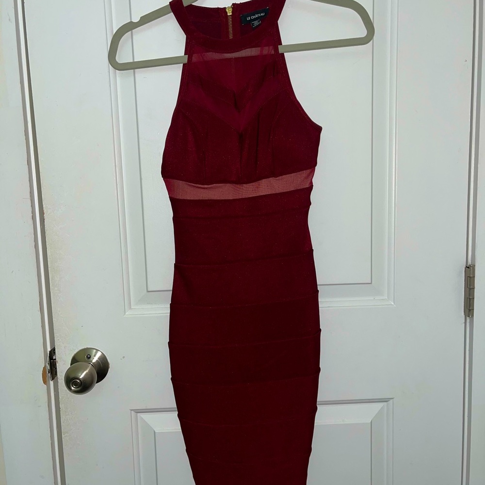Le chateau burgundy wine bodycon dress